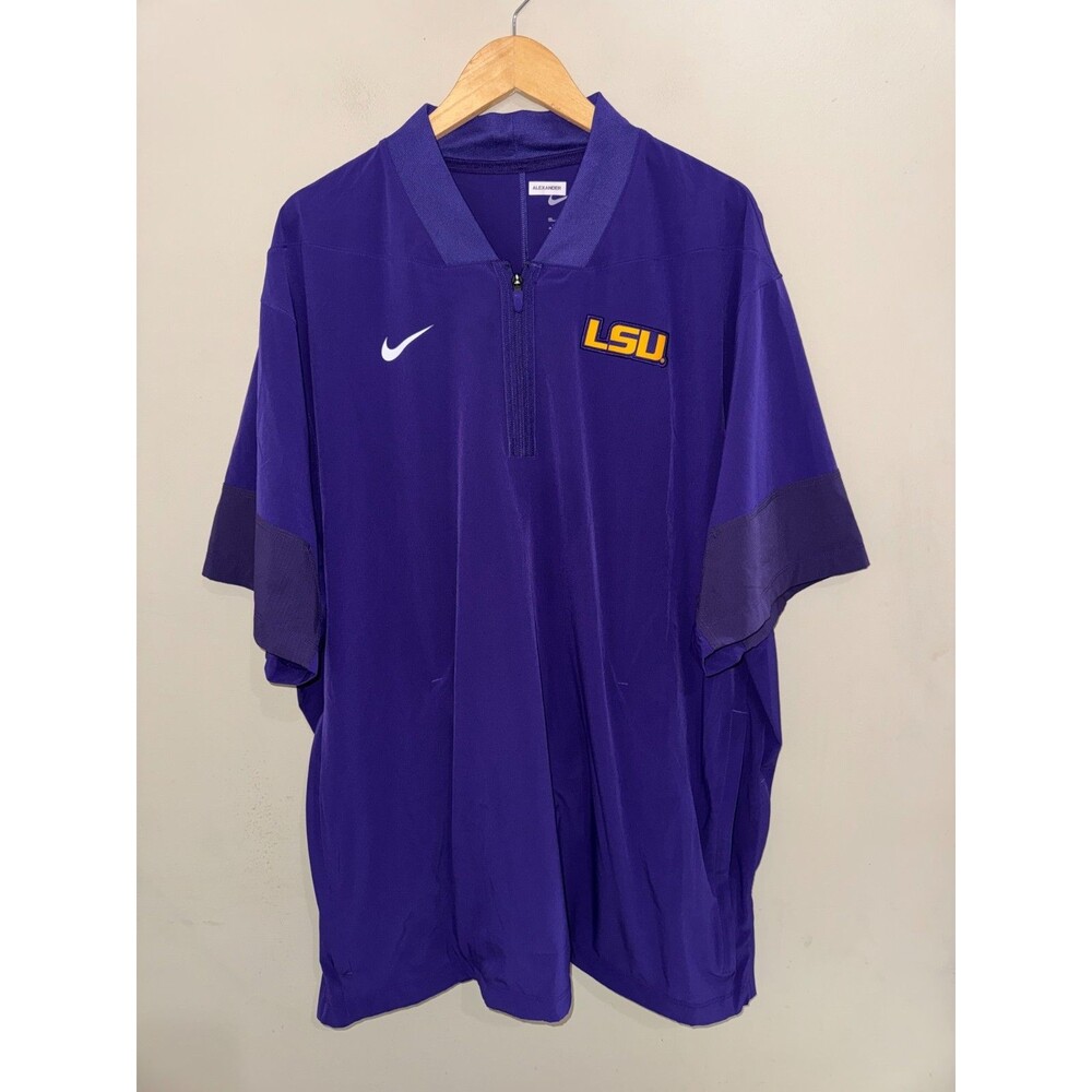 Mens 3XL Nike LSU Tigers Football Team Issued Sideline 1/4 Zip Coach Jacket NCAA